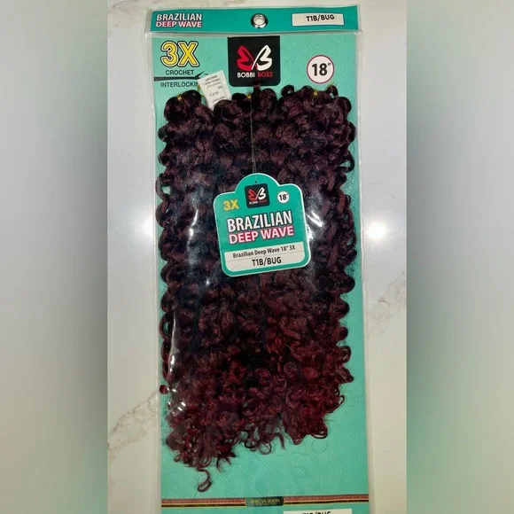 🥳Super Sale🥳2Fer HAIR Sets, 3 Packs 18” Brazilian Wave red/wine & 28” Extensions - Picture 7 of 11